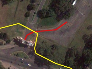 Graphic of my encounter with a car. Map and line graphic