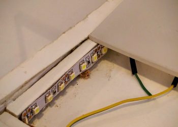 LED strip lights and 1/8" acrylic sheet.