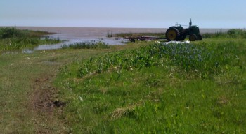 Tractor with boat trailer